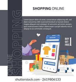 Online shopping vector concept 14. Shopping design. Buy. 