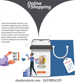 Online shopping vector concept 15. Shopping design. Buy. 