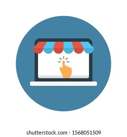 online shopping vector flat  colour  icon 