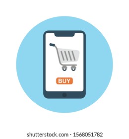 online shopping vector flat  colour  icon 