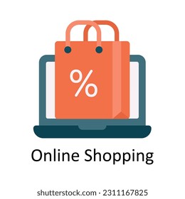 Online Shopping Vector Flat Icon Design Illustration. E-Commerce and-shopping Symbol auf weißem Hintergrund EPS10 Datei