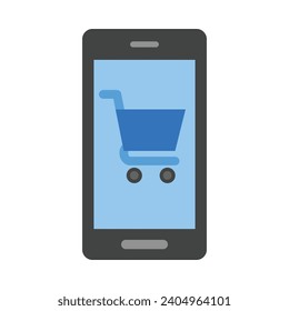 Online Shopping Vector Flat Icon For Personal And Commercial Use.
