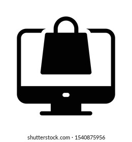 online shopping vector glyph flat icon