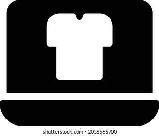 icono plano de glifo vector de compras en línea