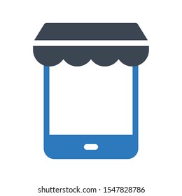 online shopping vector glyph icon
