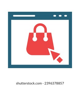 Online Shopping Vector Glyph Two Color Icons For Personal And Commercial Use.
