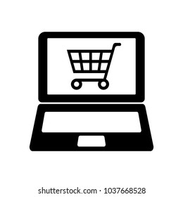 Online shopping vector icon.