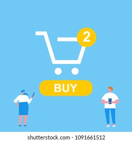 Online shopping vector icon.