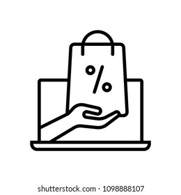 Online shopping vector icon