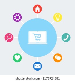 Online shopping vector icon.