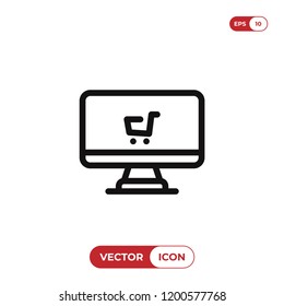 Online shopping vector icon
