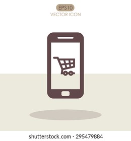 Online shopping vector icon.