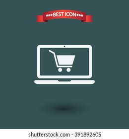 Online shopping vector icon