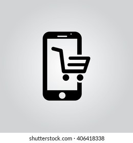 Online shopping vector icon.
