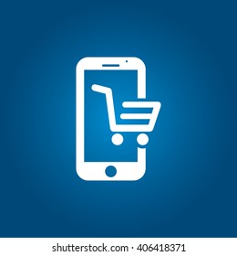 Online shopping vector icon.