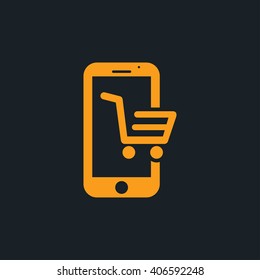 Online shopping vector icon