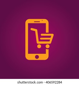 Online shopping vector icon