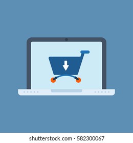 Online shopping vector icon