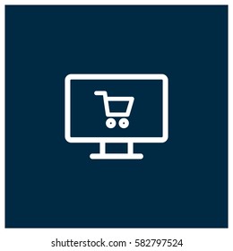 Online shopping vector icon