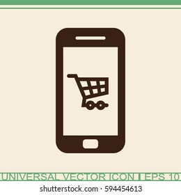 Online shopping vector icon.