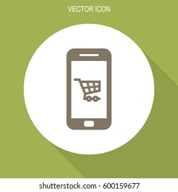 Online shopping vector icon.