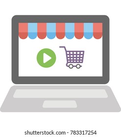 Online Shopping Vector Icon
