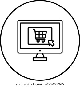 Ícone de vetor de Compras Online. Pode ser usado para impressão, aplicativos móveis e da Web.