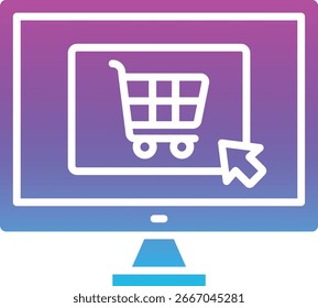 Icono de Vector de compras en línea. Se puede utilizar para aplicaciones de impresión, móviles y de Web.