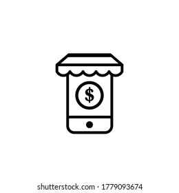Colección de iconos de vectores de compras en línea. 