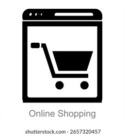 Online Shopping vector icon concept design