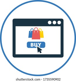 Online shopping vector icon. eCommerce buying