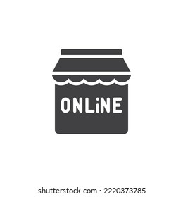 Online shopping vector icon. filled flat sign for mobile concept and web design. Online store glyph icon. Symbol, logo illustration. Vector graphics