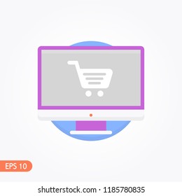 online shopping Vector icon. Flat design style. EPS 10.