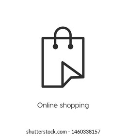 online shopping vector icon. Linear style sign for mobile concept and web design. online shopping symbol logo illustration. vector graphics - Vector.