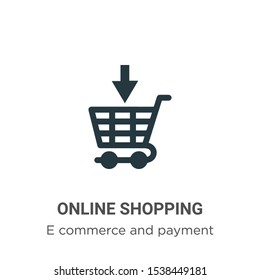 Online shopping vector icon on white background. Flat vector online shopping icon symbol sign from modern e commerce and payment collection for mobile concept and web apps design.