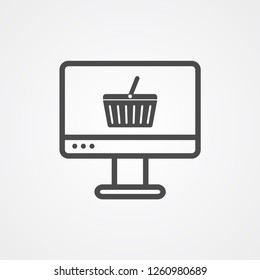 Online shopping vector icon sign symbol