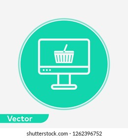 Online shopping vector icon sign symbol