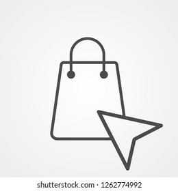 Online shopping vector icon sign symbol
