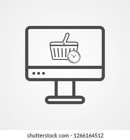 Online shopping vector icon sign symbol