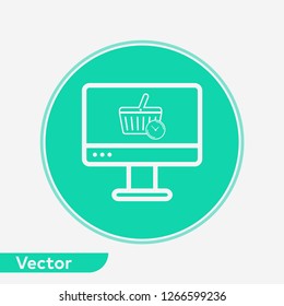 Online shopping vector icon sign symbol