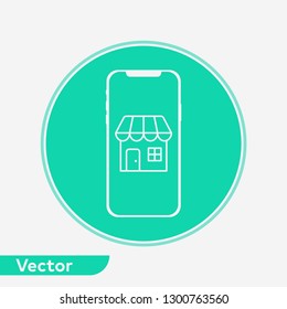 Online shopping vector icon sign symbol
