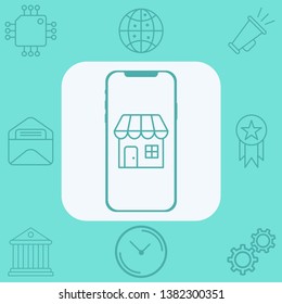 Online shopping vector icon sign symbol