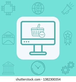 Online shopping vector icon sign symbol