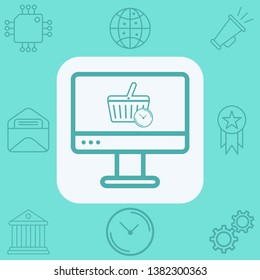 Online shopping vector icon sign symbol