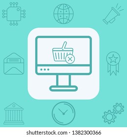 Online shopping vector icon sign symbol