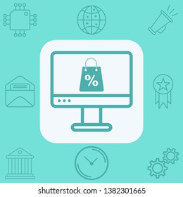 Online shopping vector icon sign symbol
