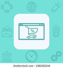Online shopping vector icon sign symbol