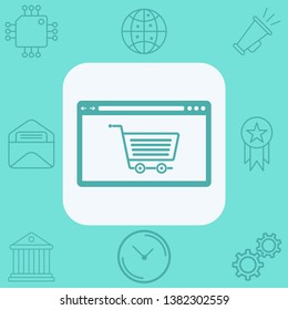 Online shopping vector icon sign symbol
