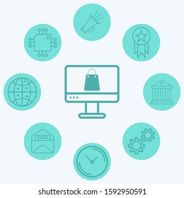 Online shopping vector icon sign symbol