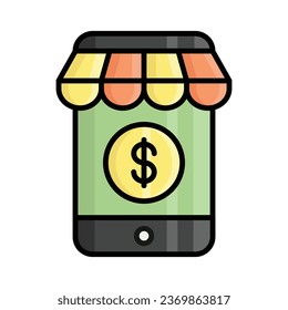 Online shopping vector icon in trendy style